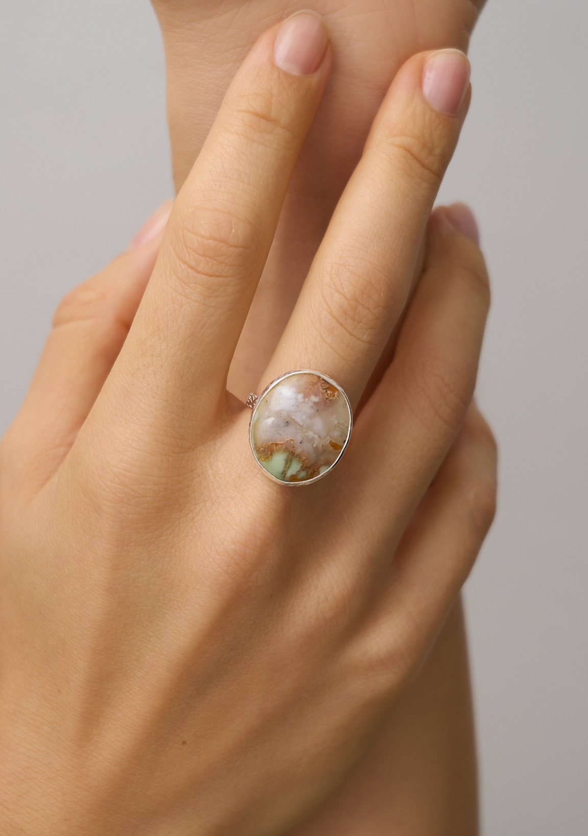 Кольцо с агатом