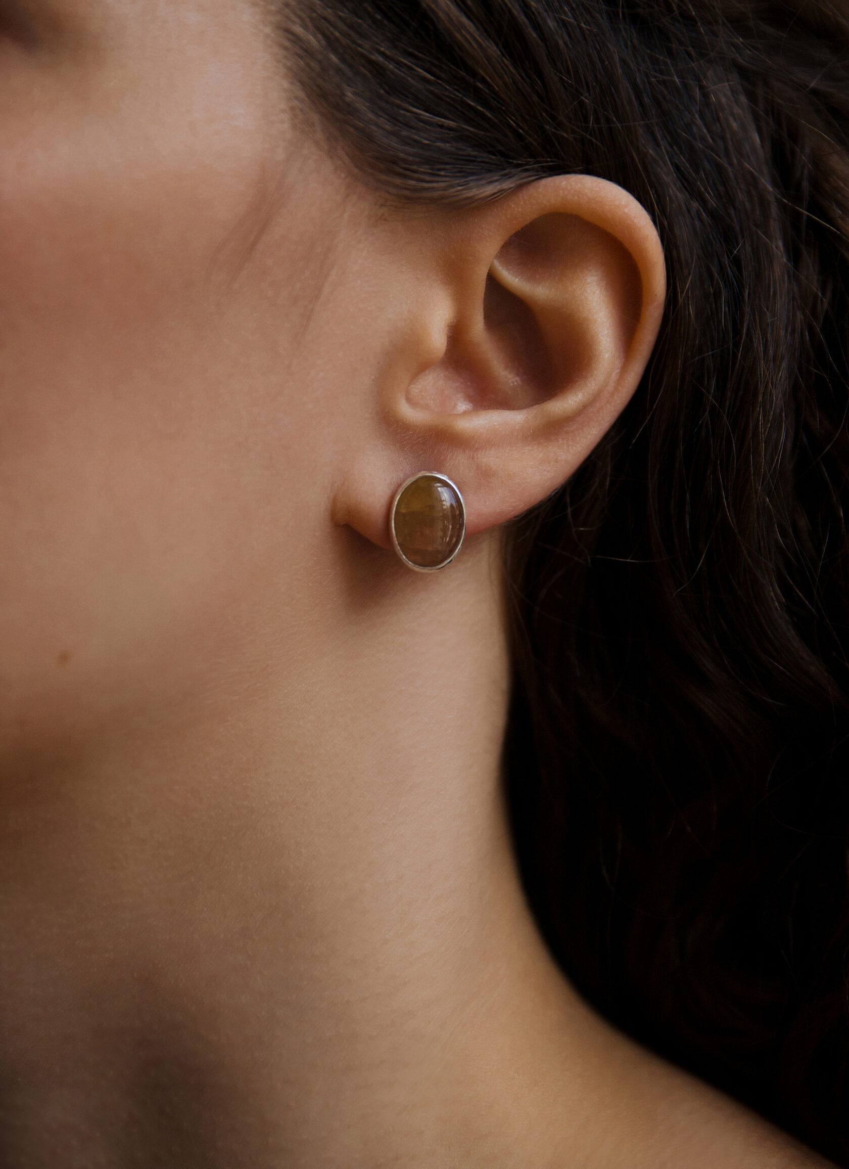 Пусеты с турмалином