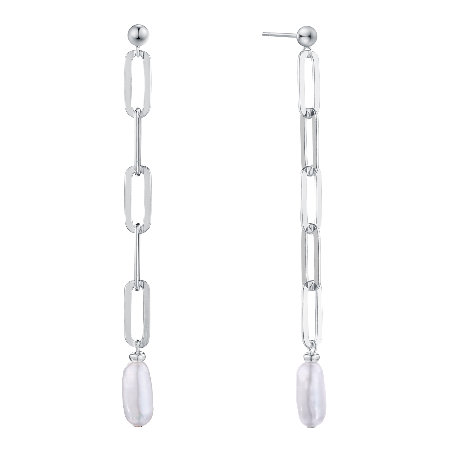 Серьги-цепочки с жемчугом