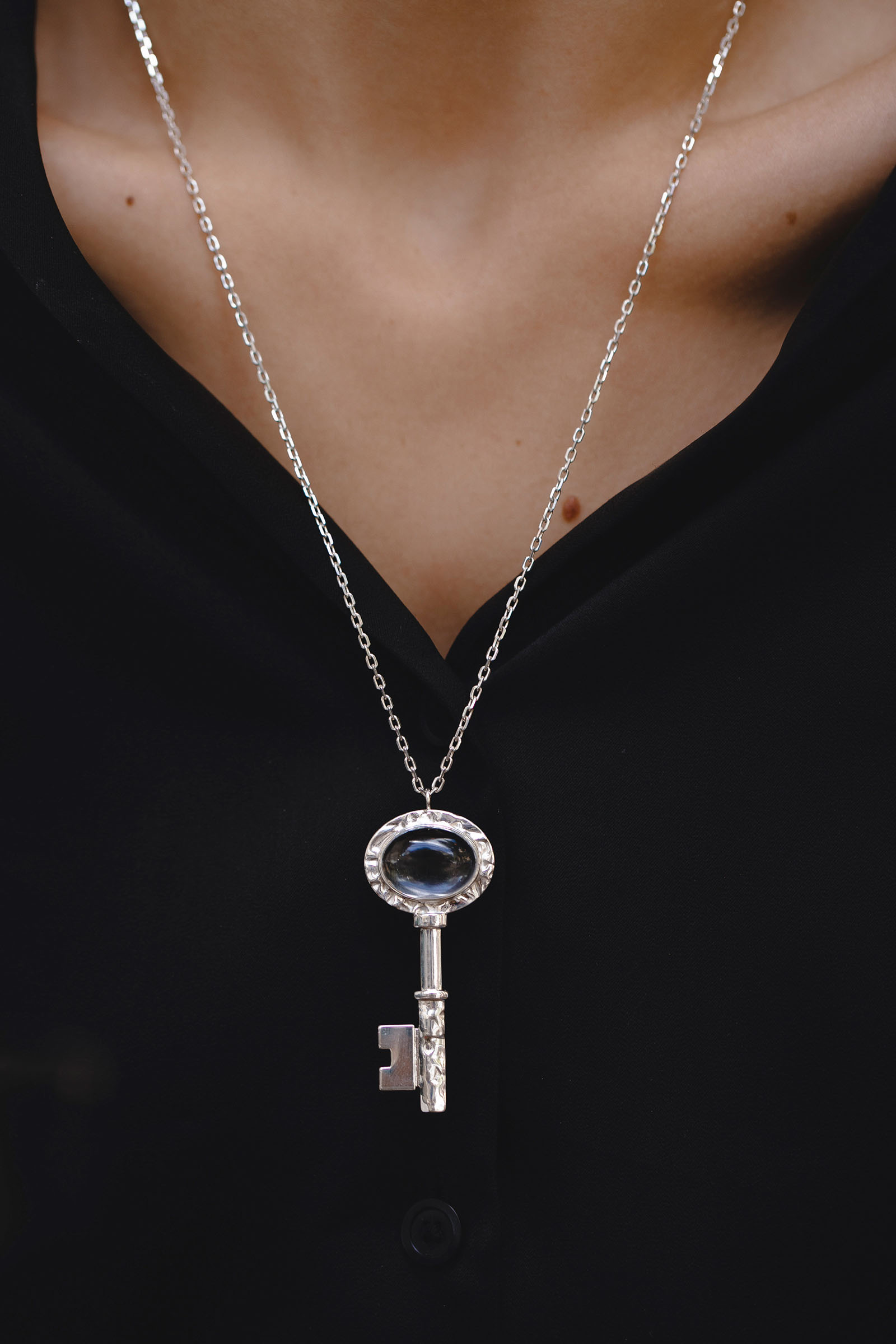 Подвеска Ключ с горным хрусталем