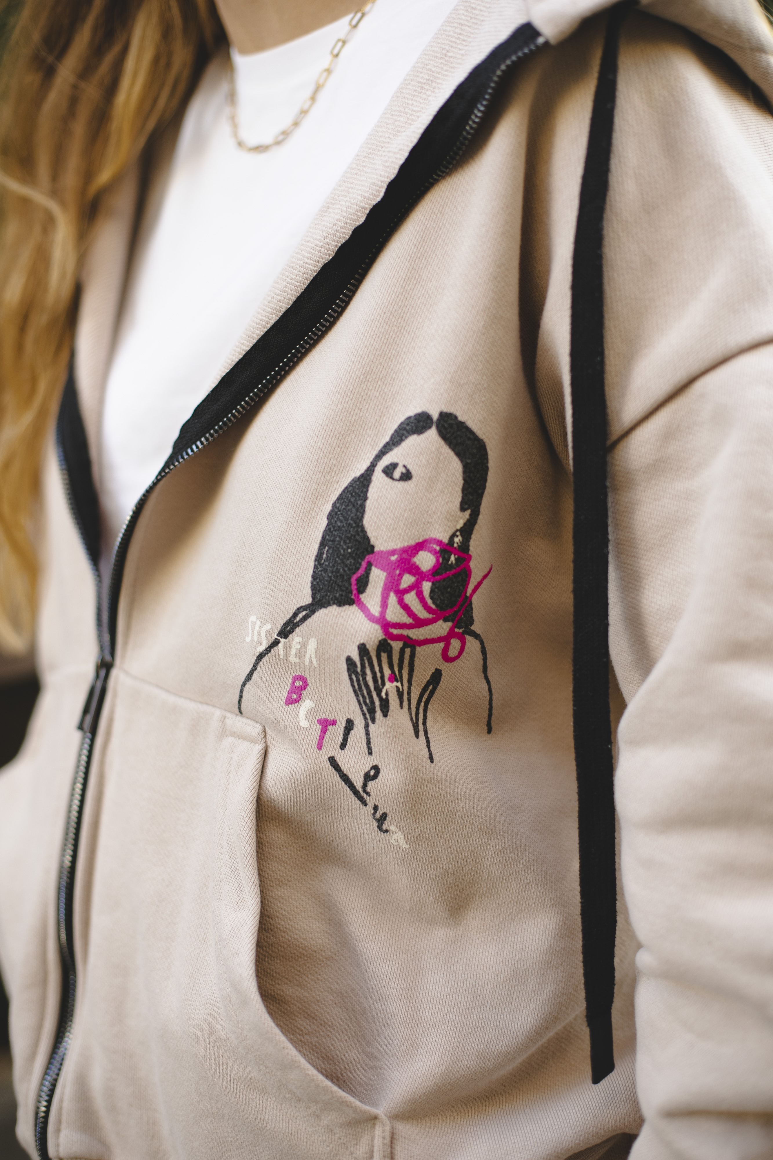 Худи на молнии EVE&ESTHER x LIBERMAN какао