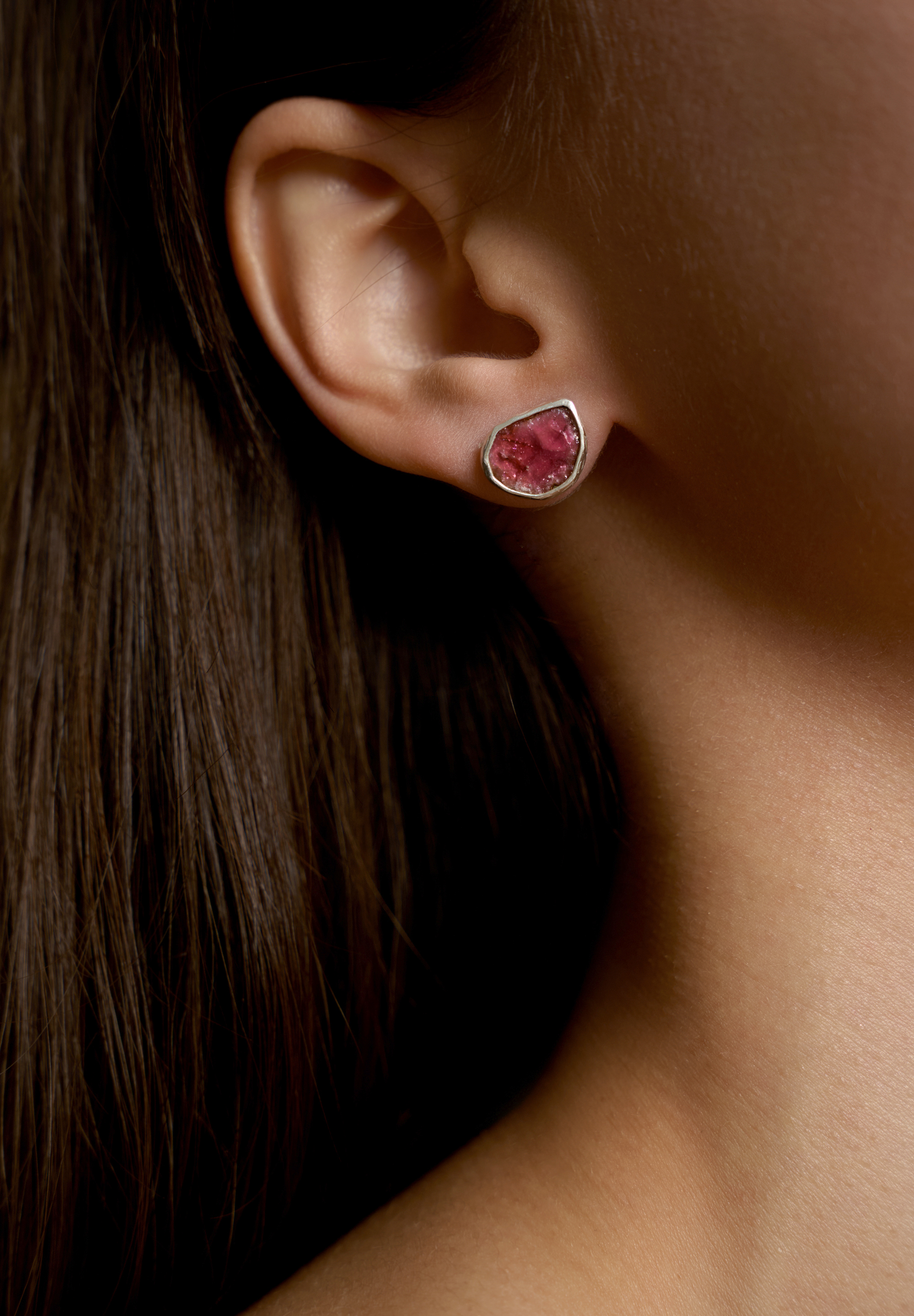 Пусеты с турмалином