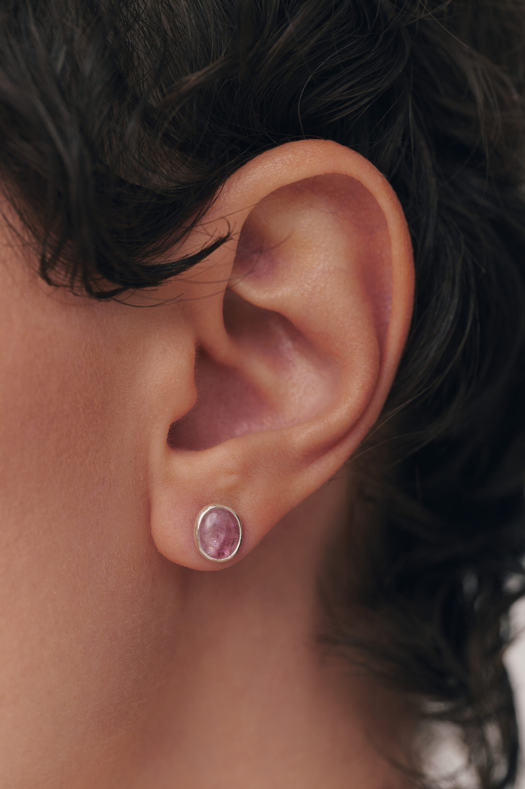 Пусеты с турмалином