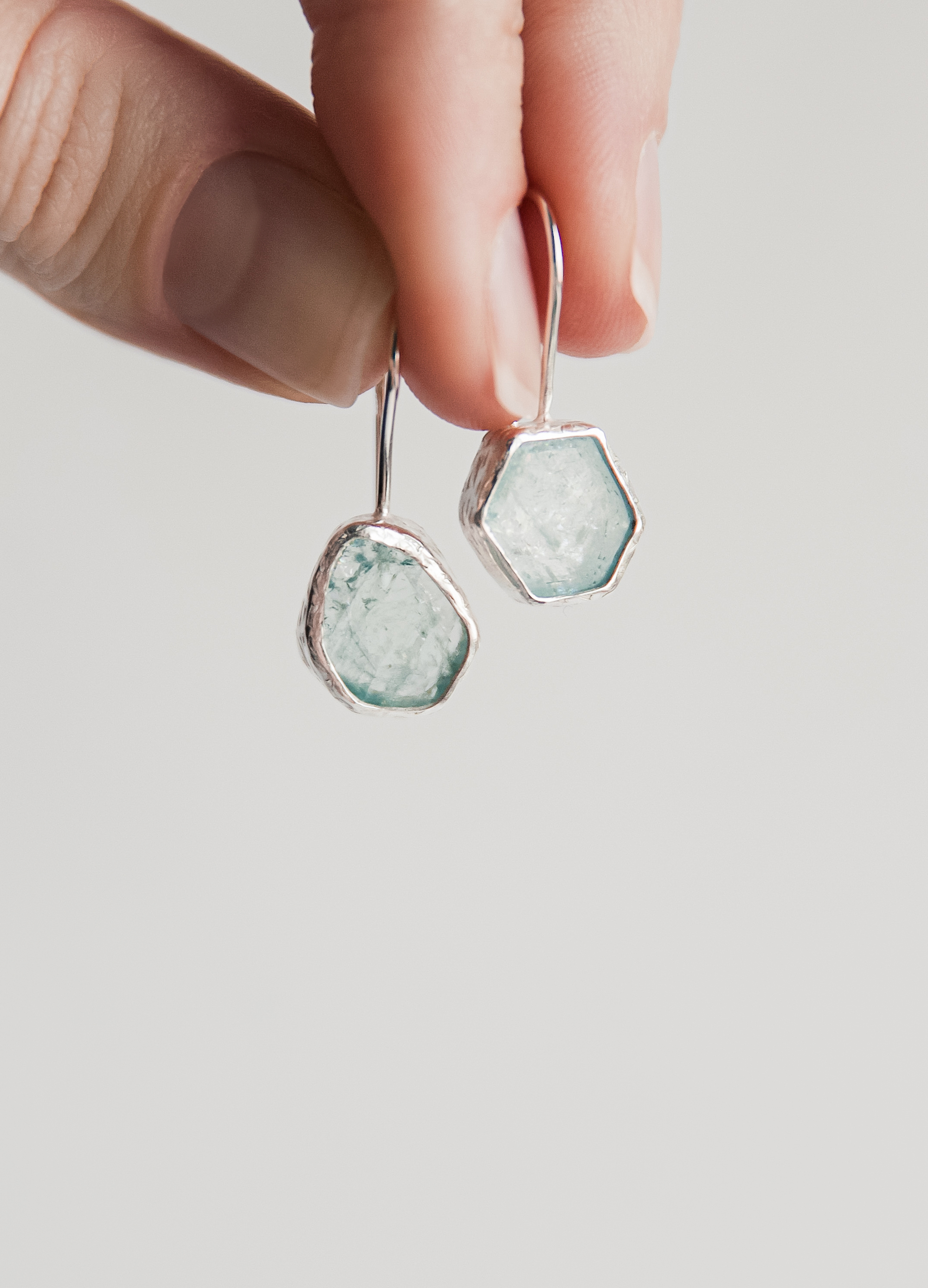 Серьги с аквамарином