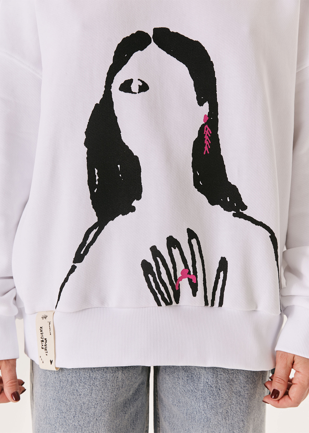 Свитшот EVE&ESTHER x LIBERMAN белый