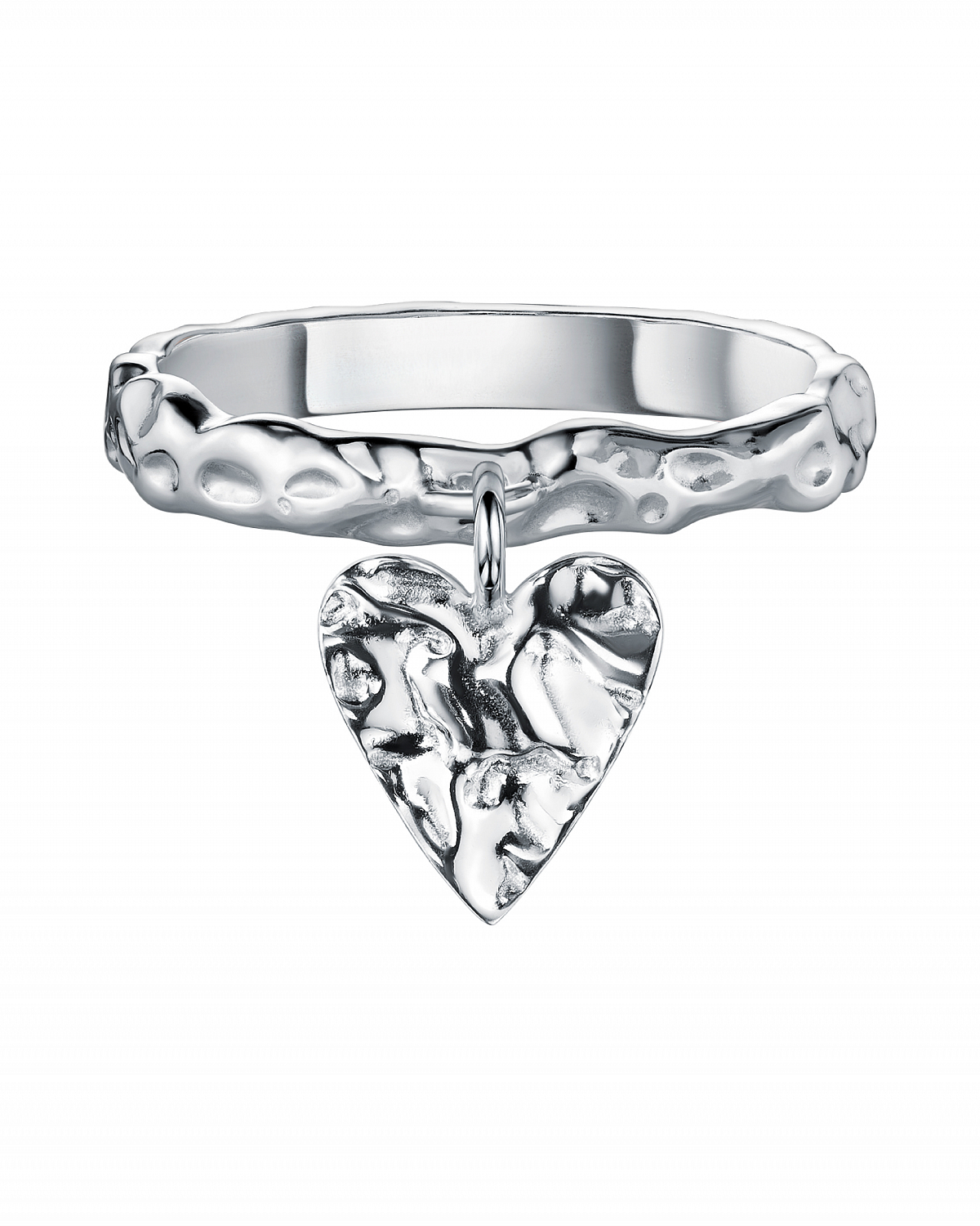 Кольцо с подвеской сердце