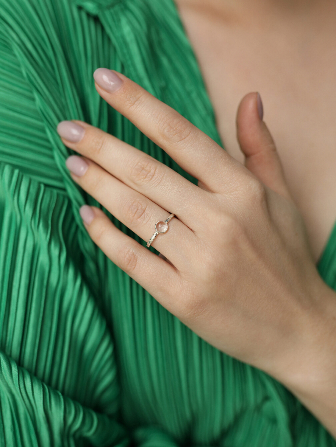 Кольцо с горным хрусталем