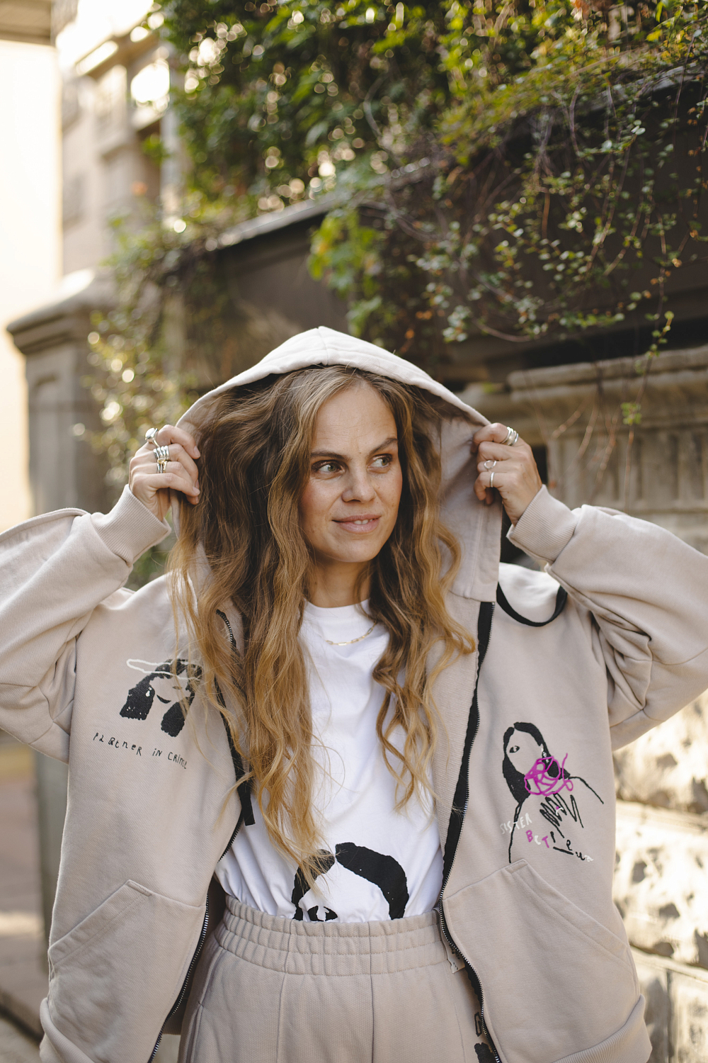 Худи на молнии EVE&ESTHER x LIBERMAN какао