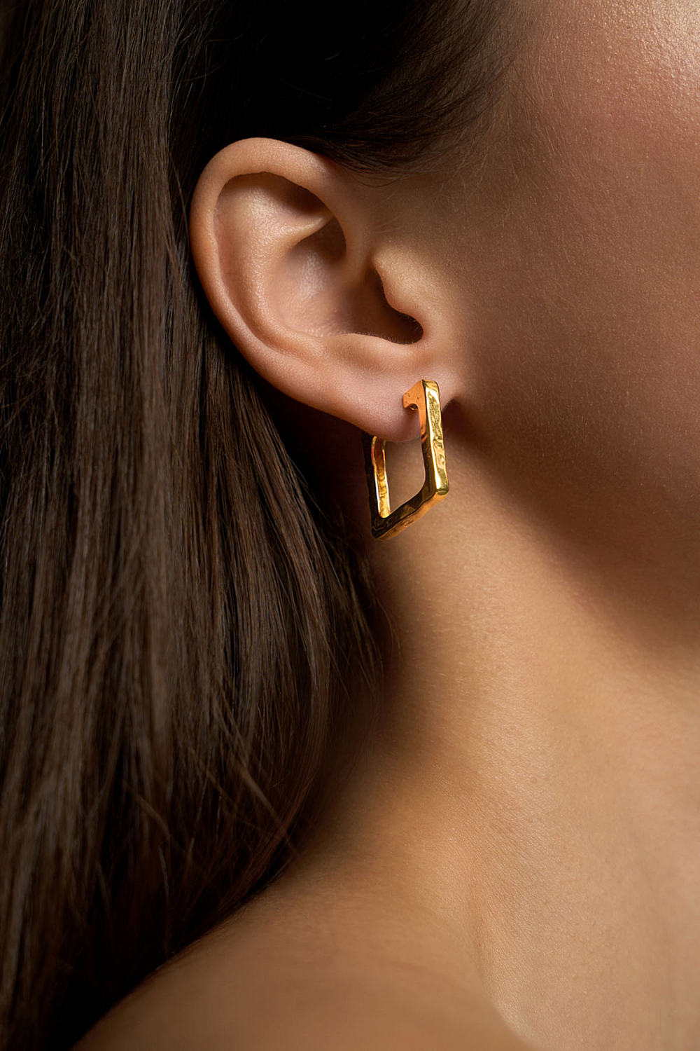 Квадратная моносерьга Дуо 20 мм