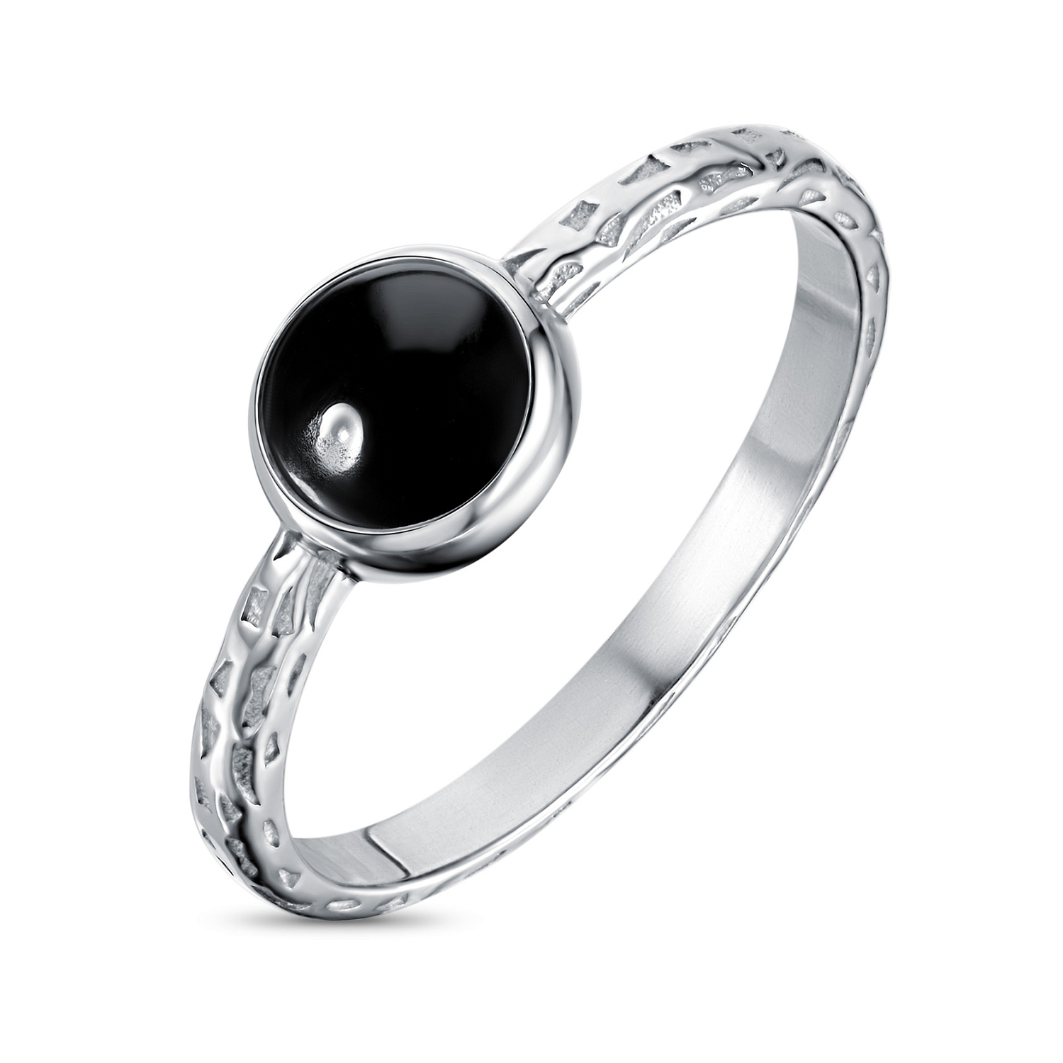 Кольцо с черным агатом