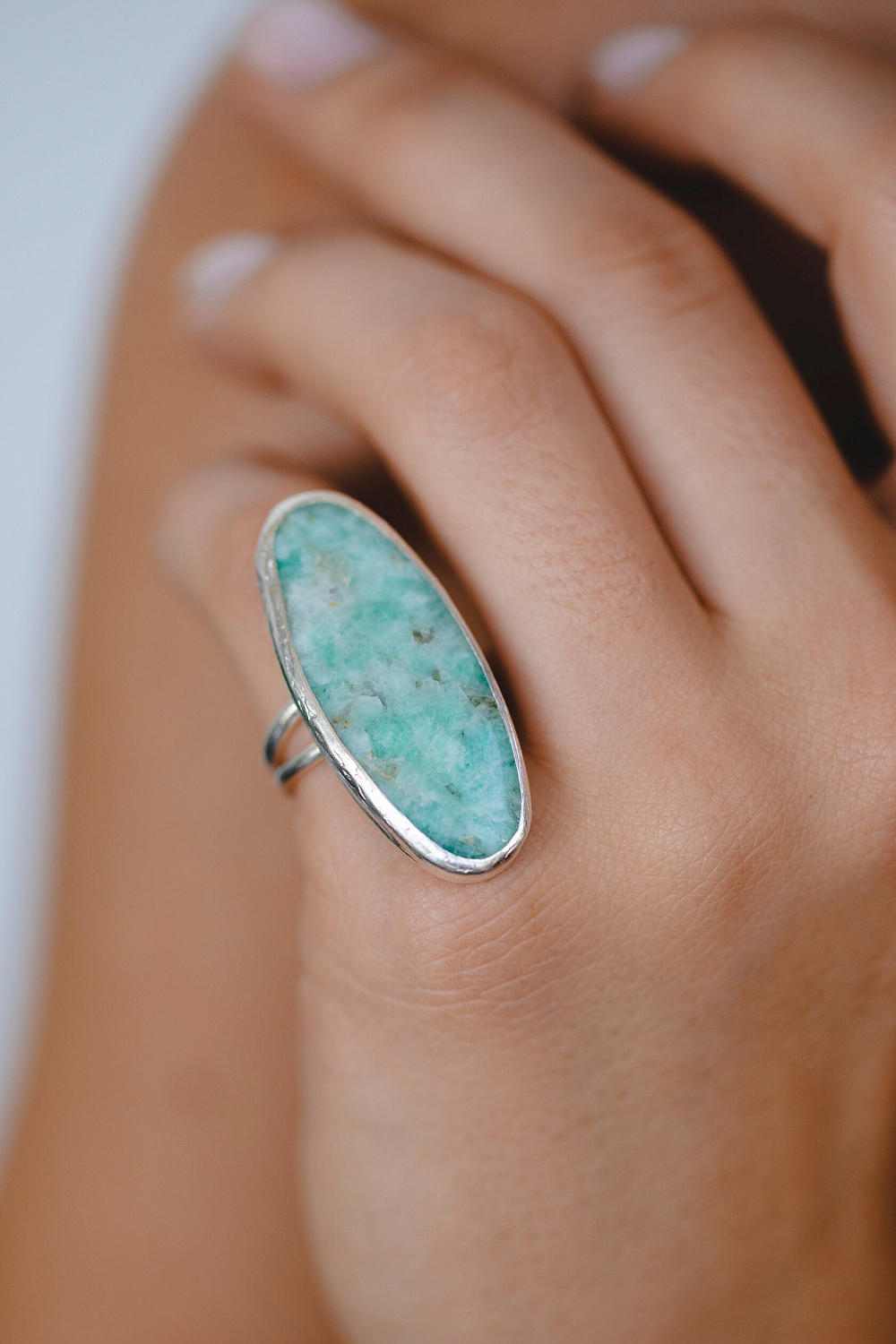 Кольцо с амазонитом