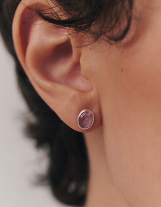 Пусеты с турмалином