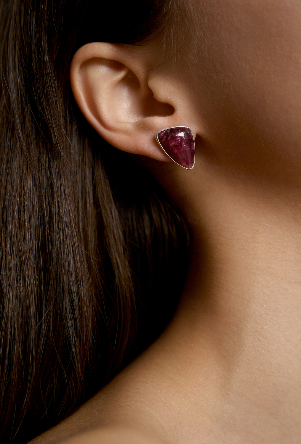 Пусеты с турмалином