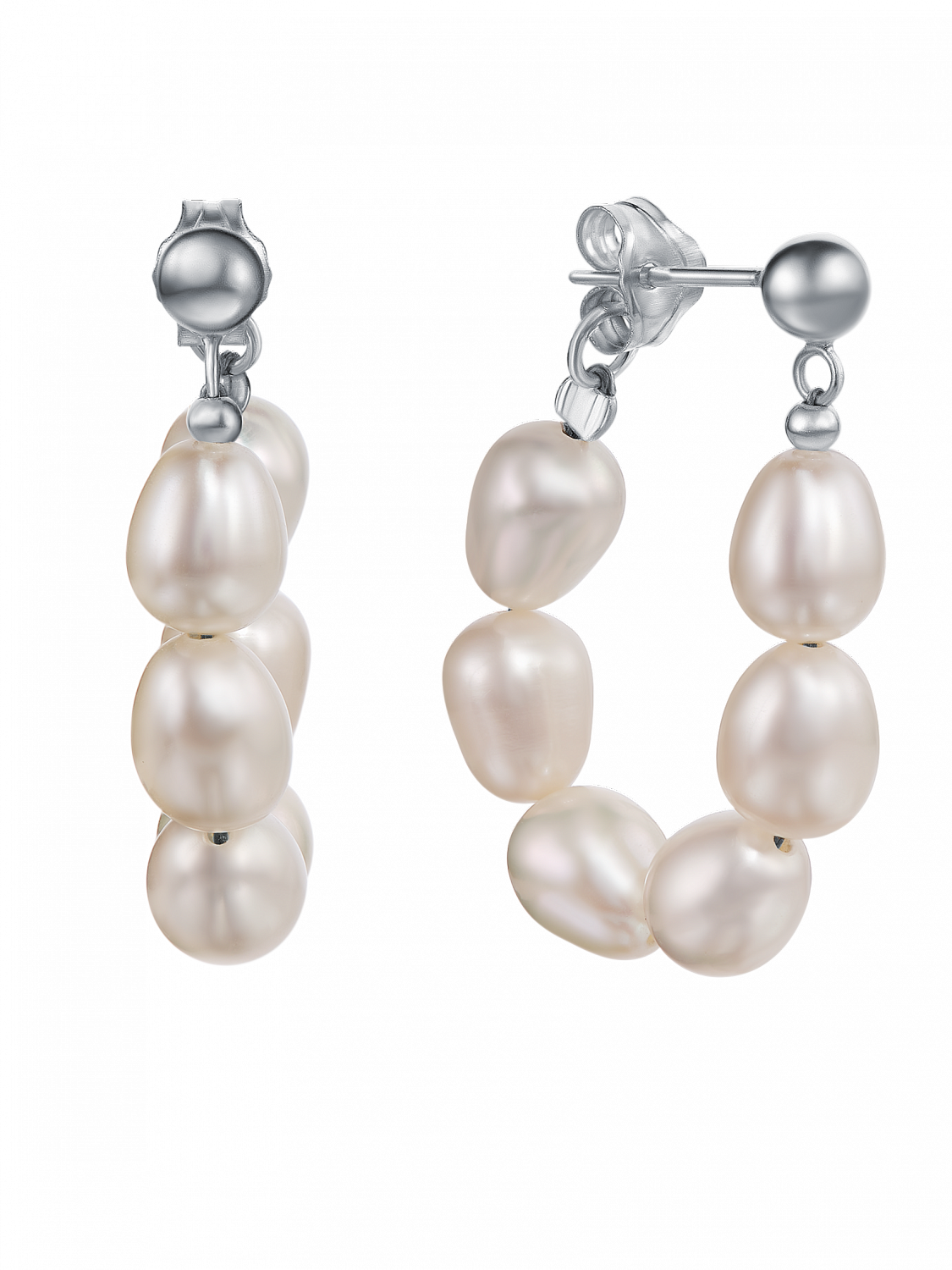 Серьги-кольца с жемчугом