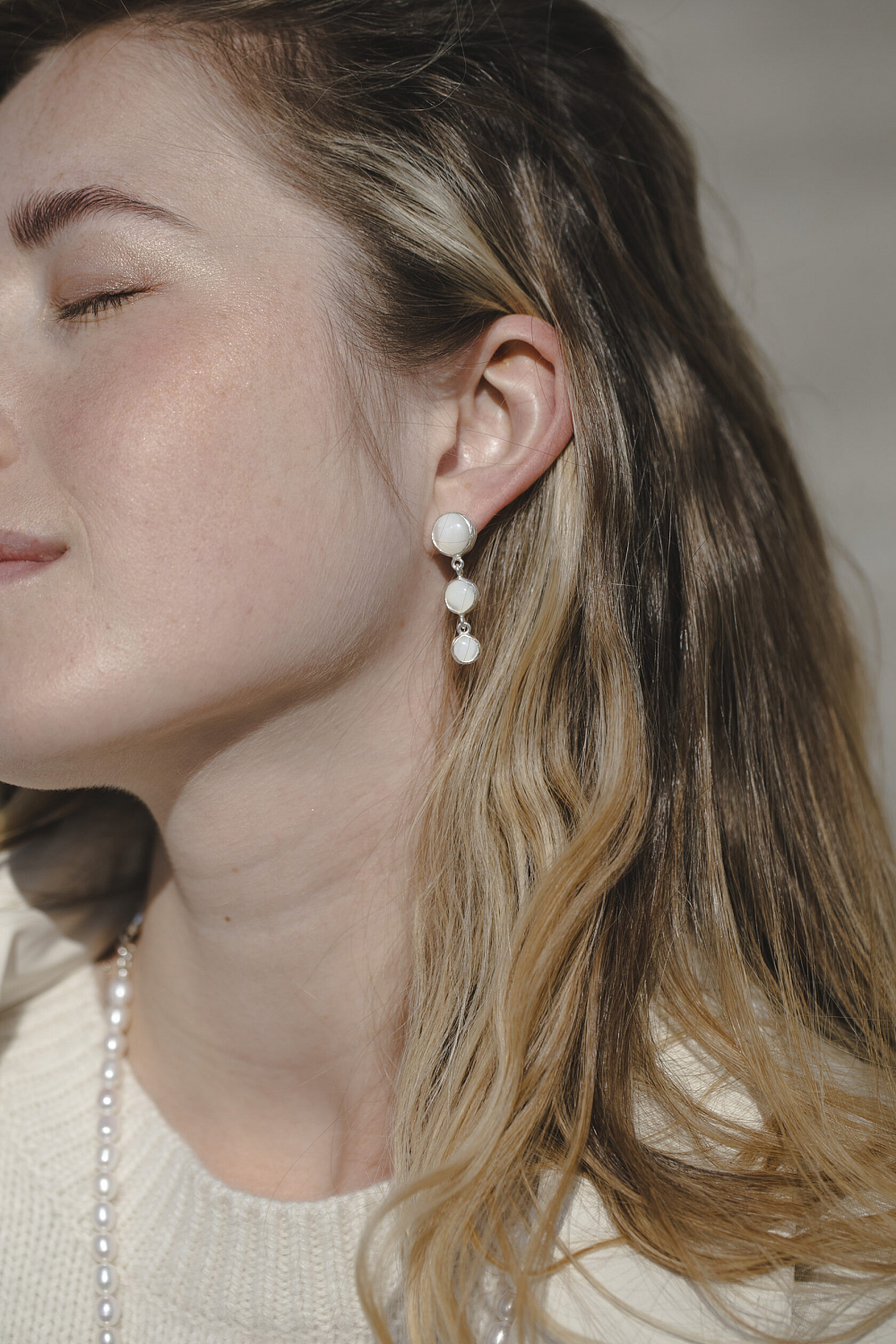 Серьги с перламутрами