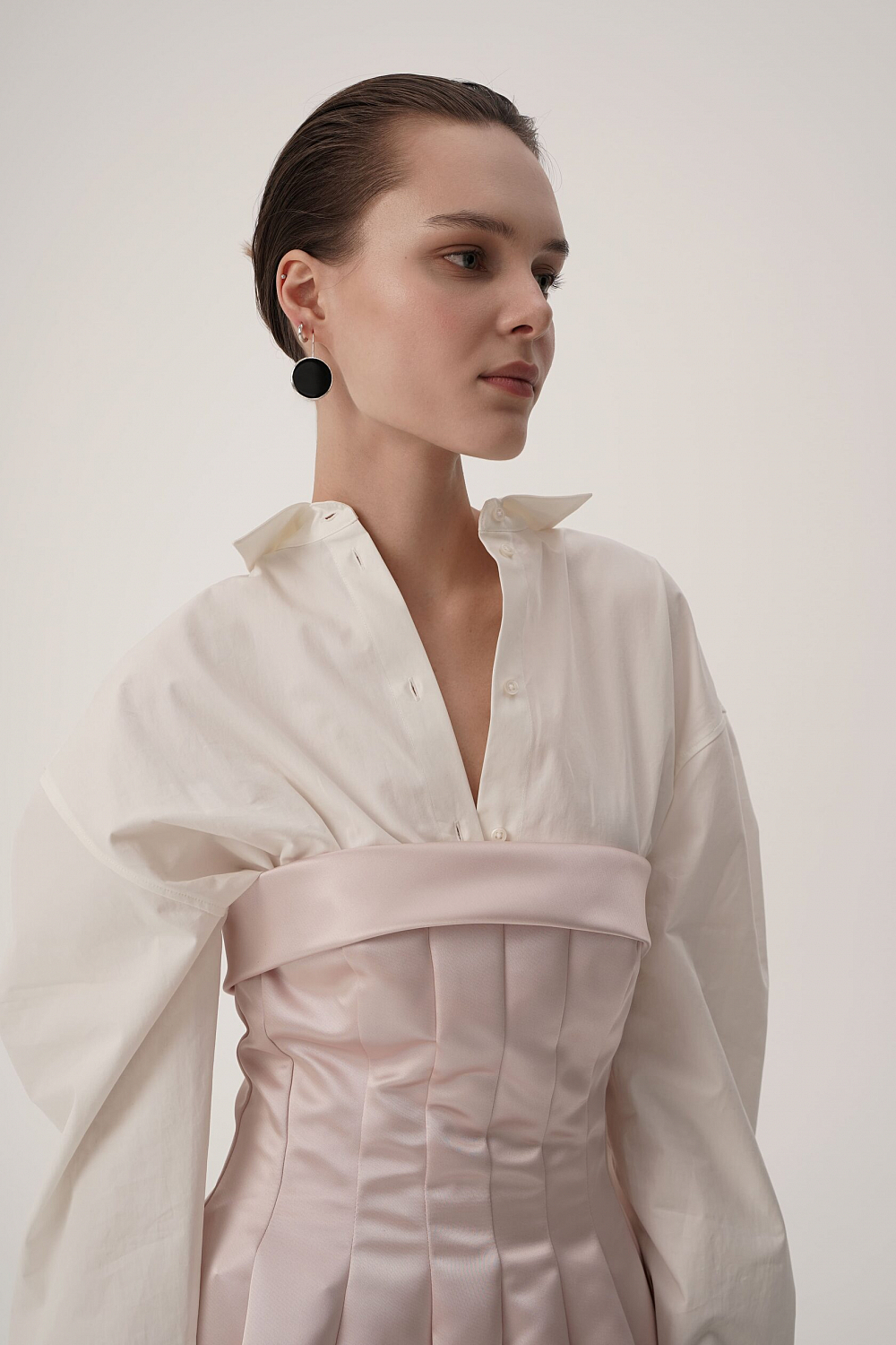 Серьги с плоским чёрным агатом