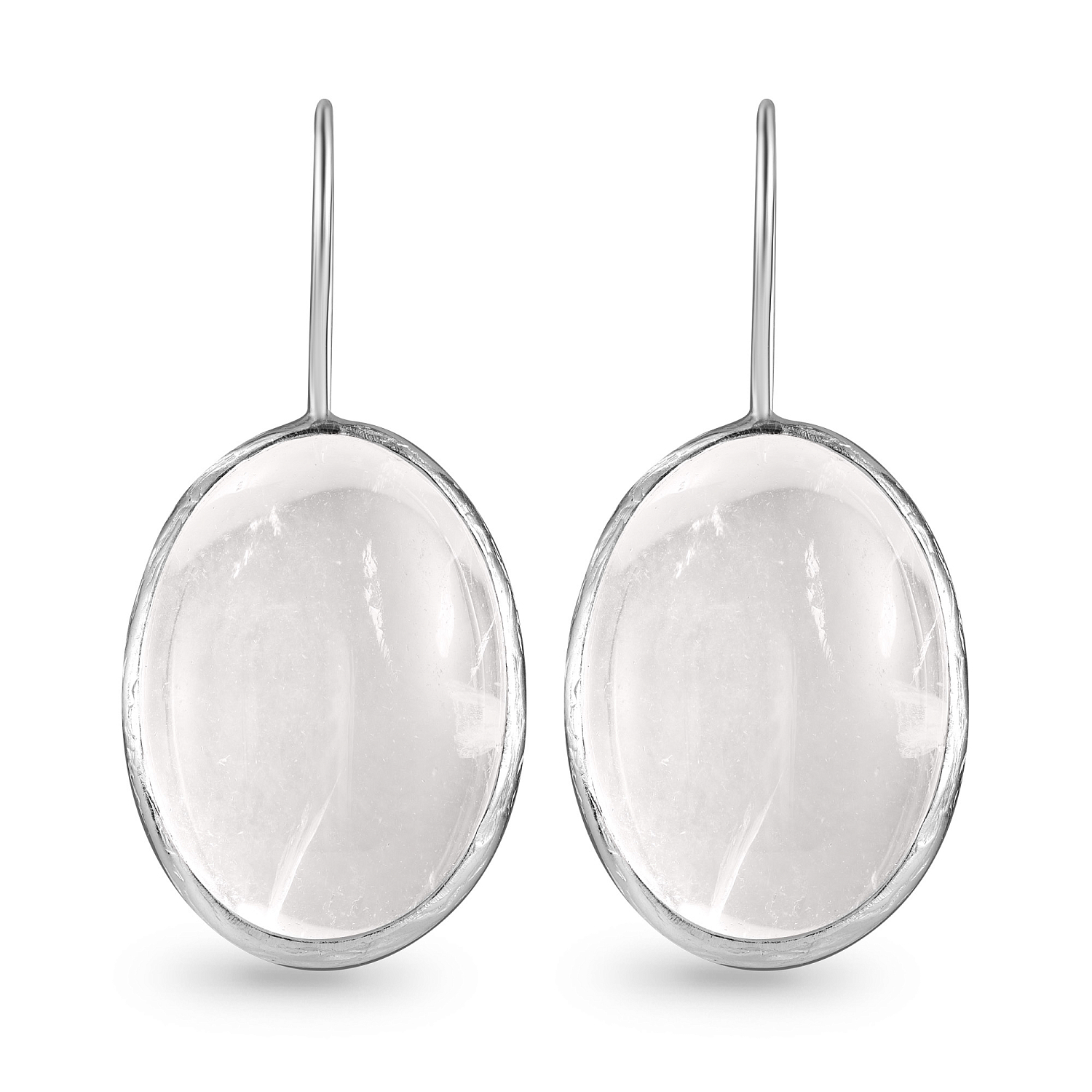 Серьги с овальным горным хрусталем