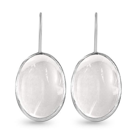 Серьги с овальным горным хрусталем