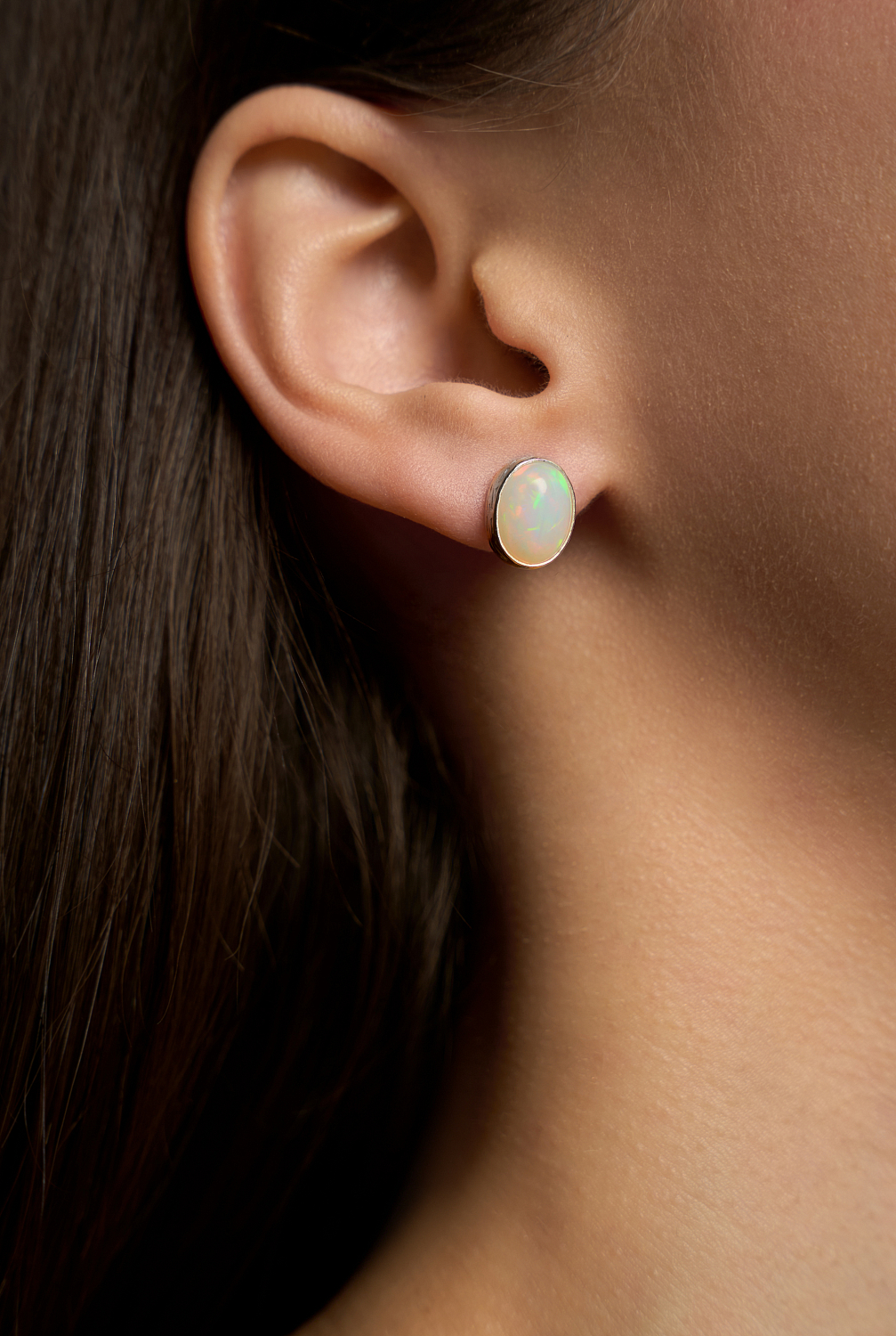 Пусеты с эфиопским опалом