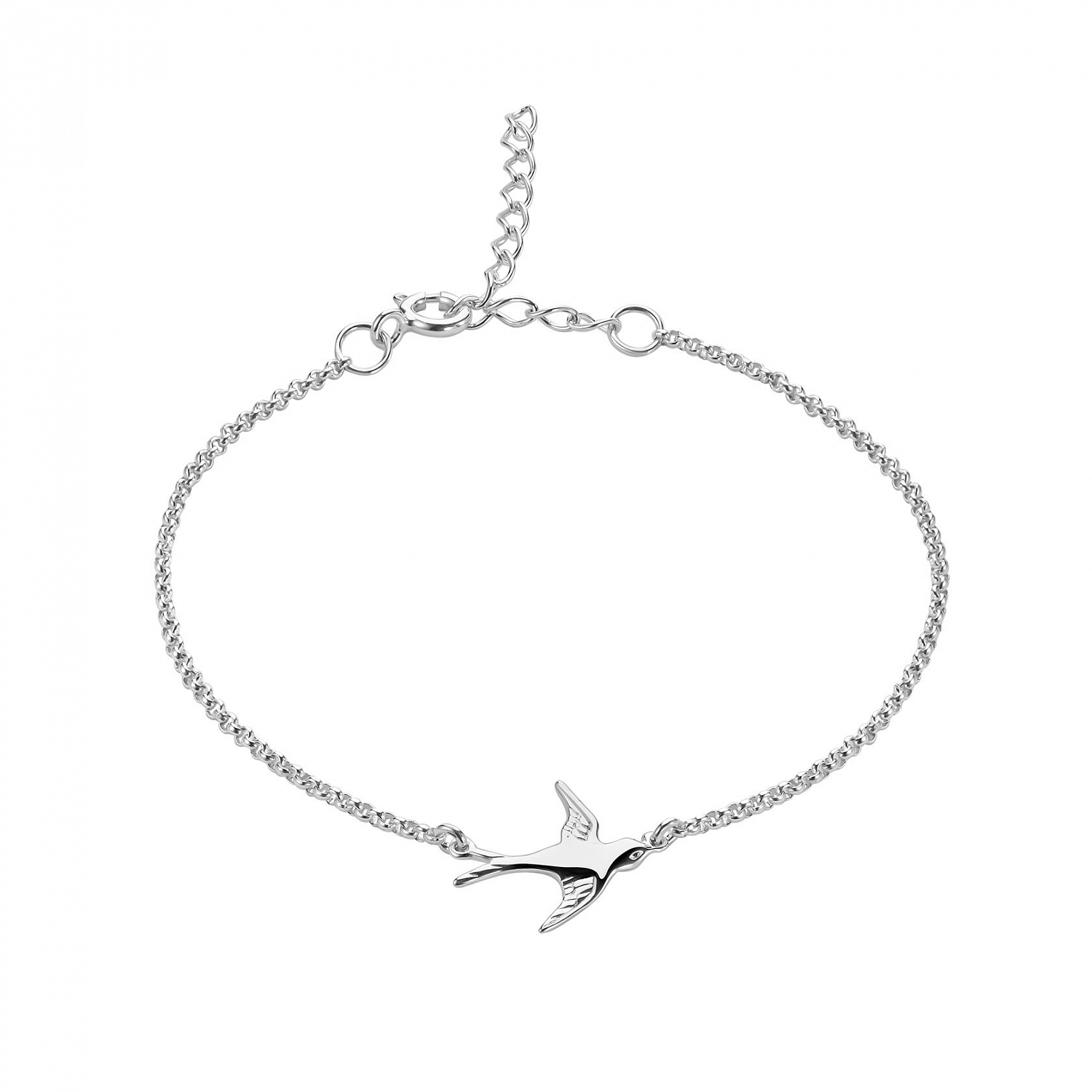 Браслет на цепочке с ласточкой