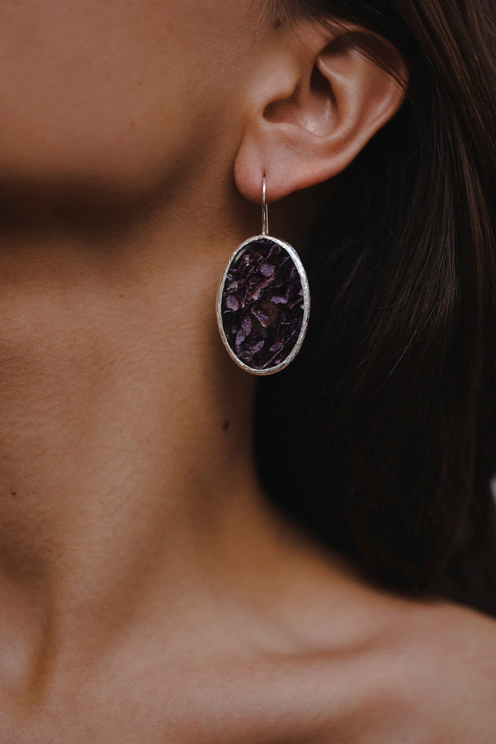 Серьги с чароитом