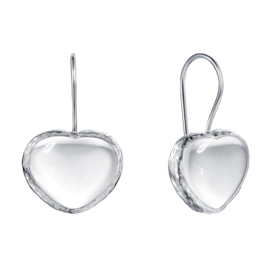 Серьги Сердце с горным хрусталем