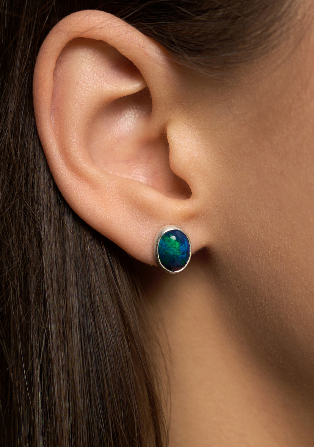 Пусеты с эфиопским опалом