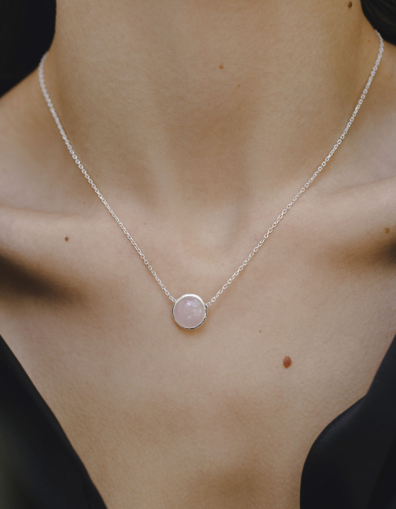 Подвеска с розовым кварцем