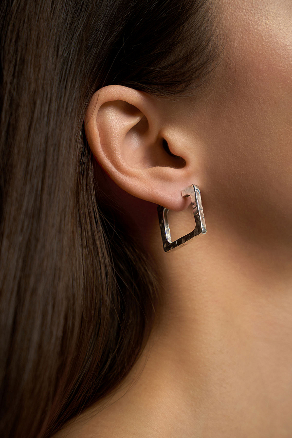 Квадратная моносерьга Дуо 20 мм