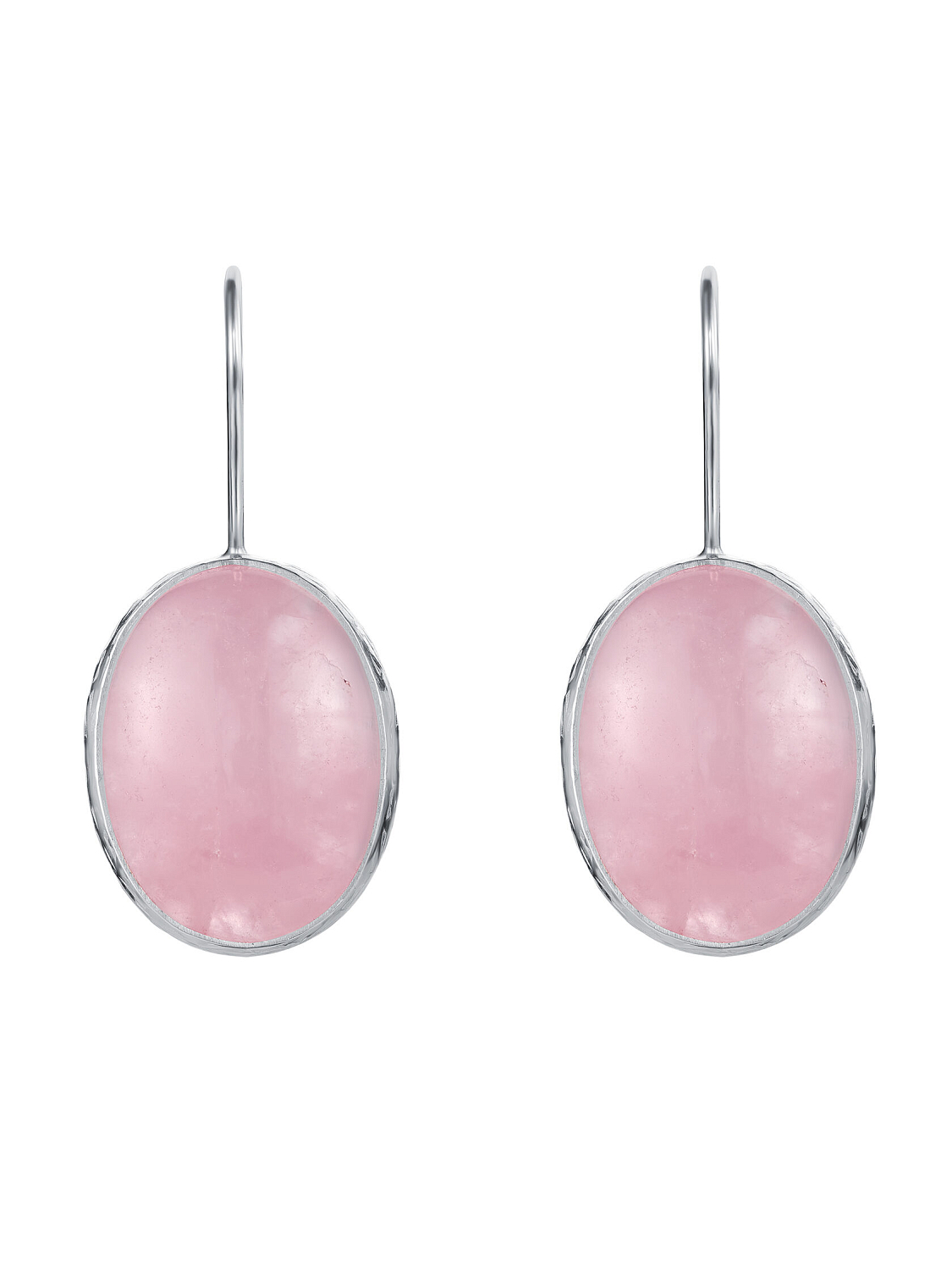 Серьги с розовым кварцем