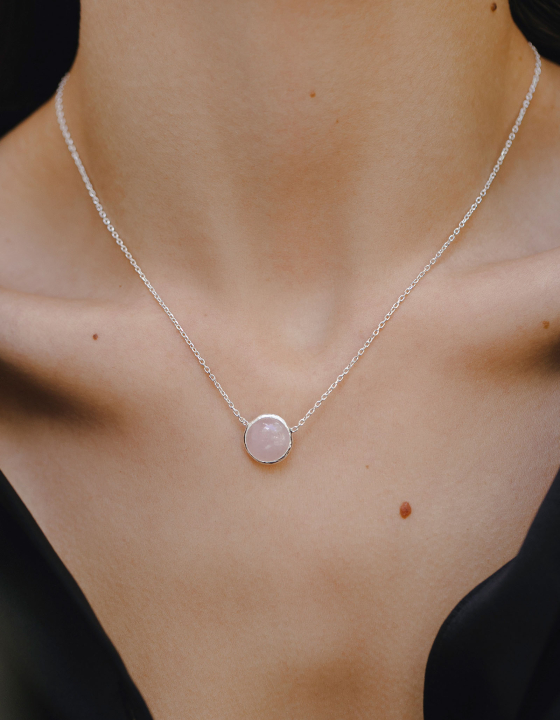 Подвеска с розовым кварцем