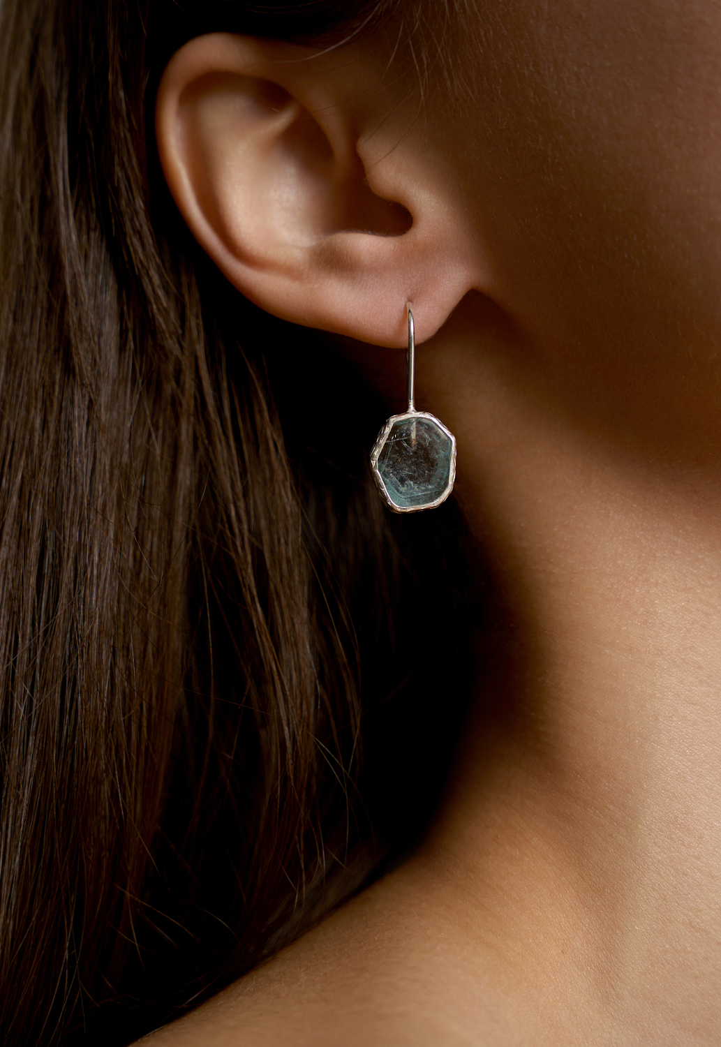 Серьги с аквамарином