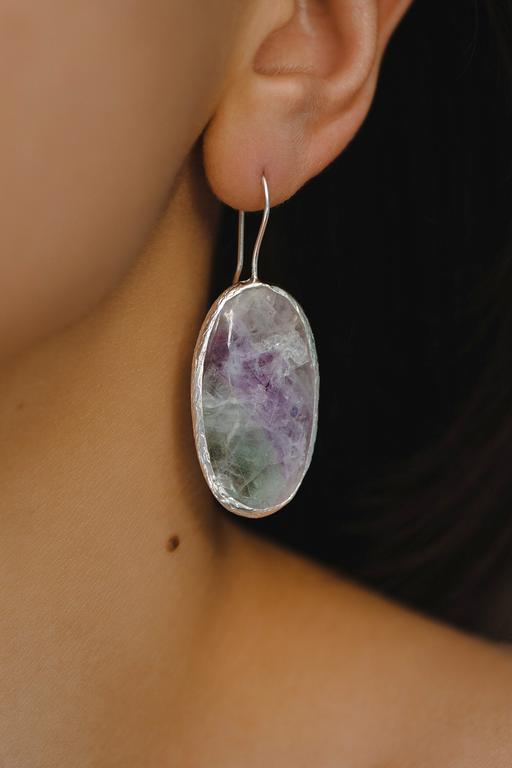 Серьги с флюоритом