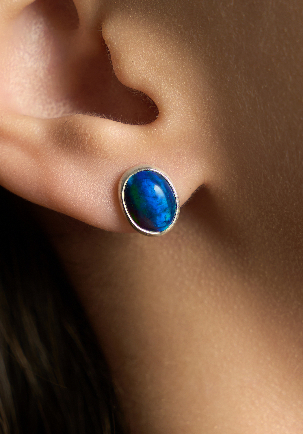 Пусеты с эфиопским опалом