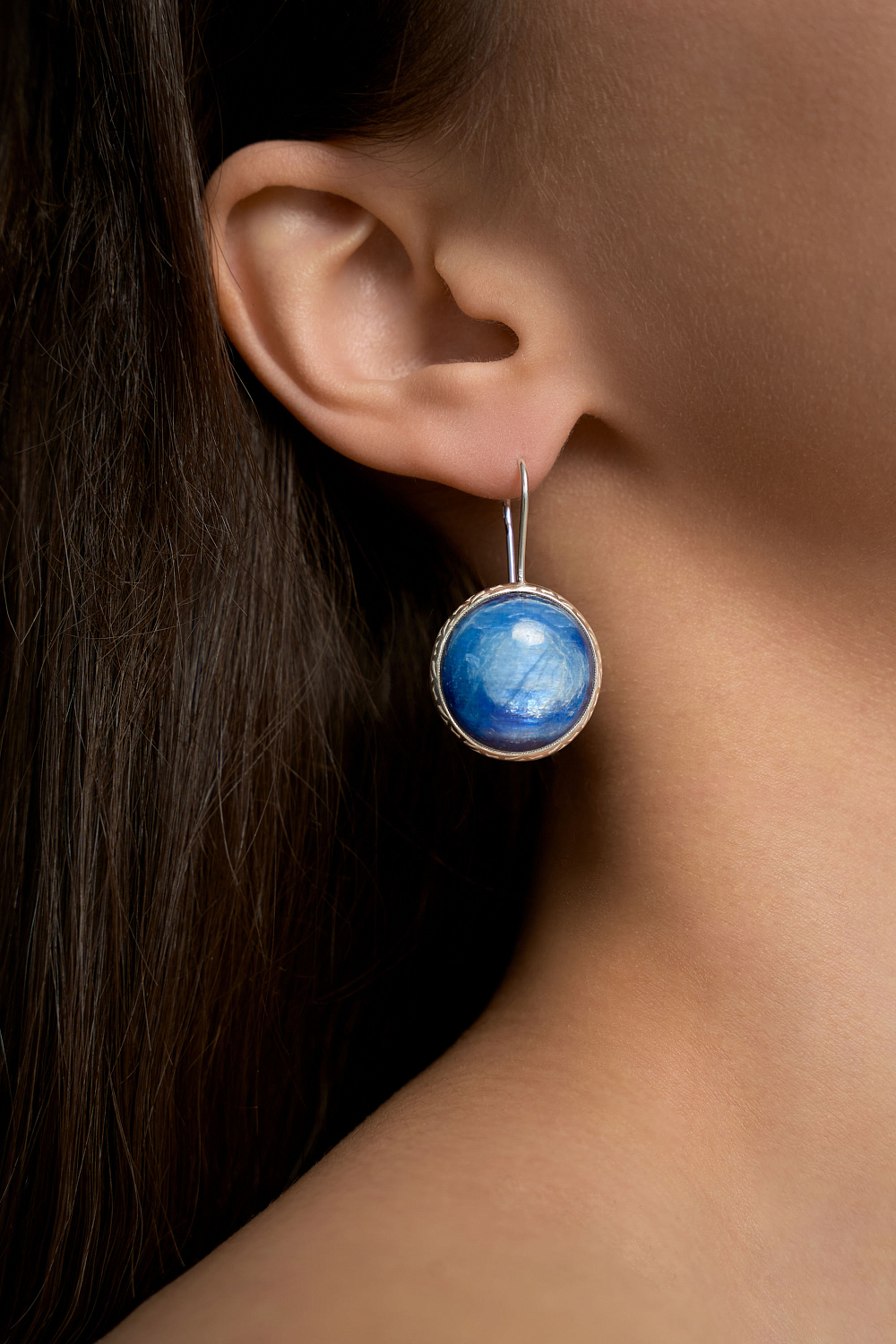 Серьги с кианитом