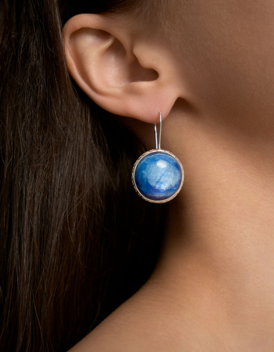 Серьги с кианитом