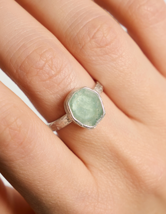 Кольцо с аквамарином