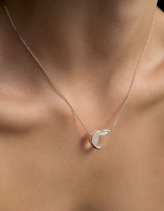 Подвеска Сердце с горным хрусталем