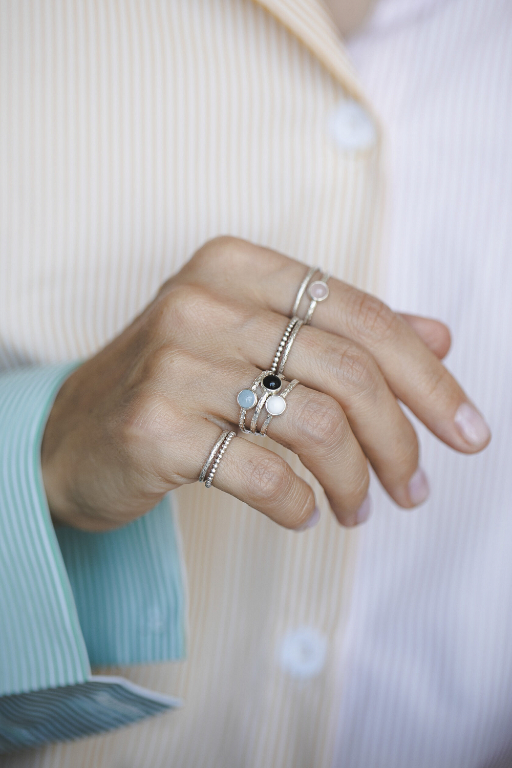 Кольцо с маленьким аквамарином