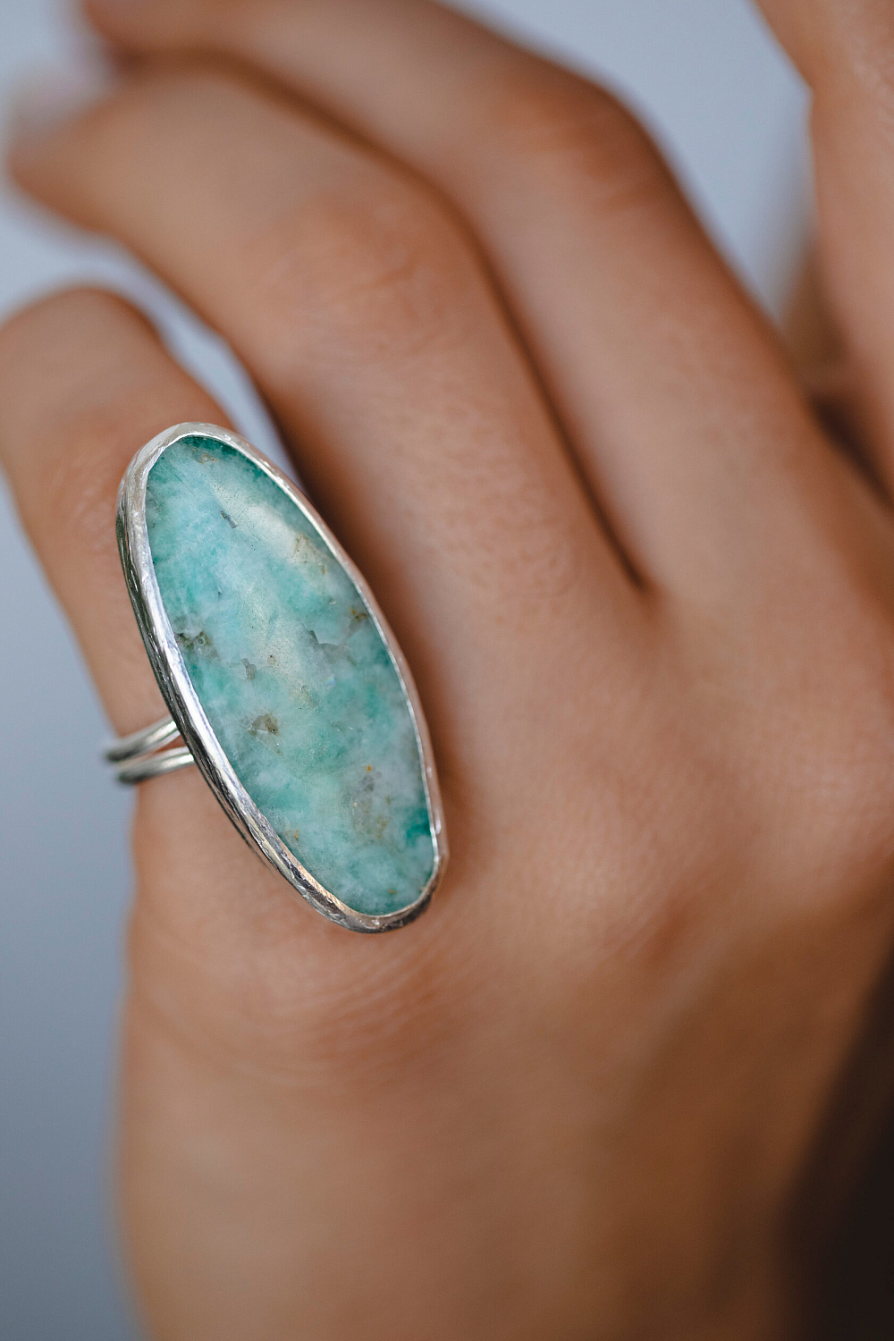 Кольцо с амазонитом