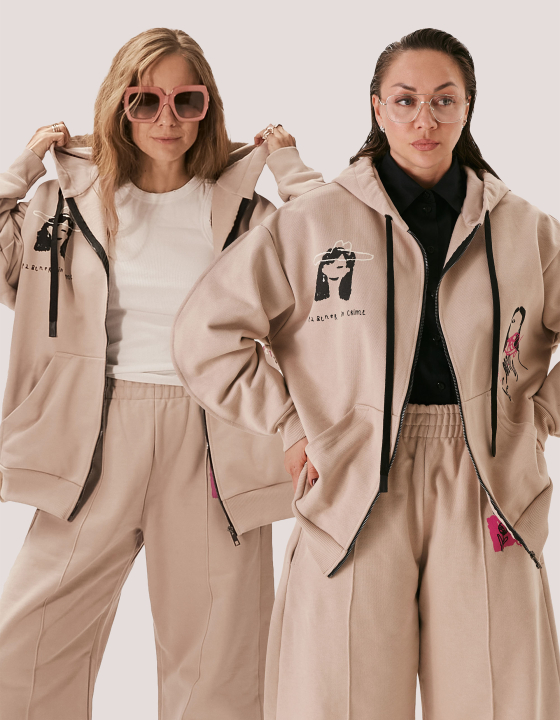 Худи на молнии EVE&ESTHER x LIBERMAN какао