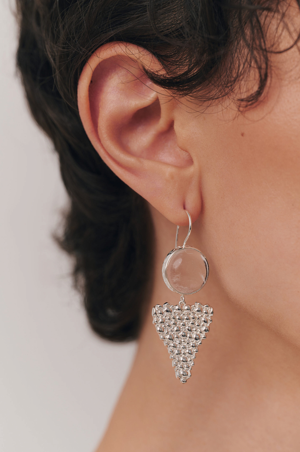 Серьги Баблс с горным хрусталем