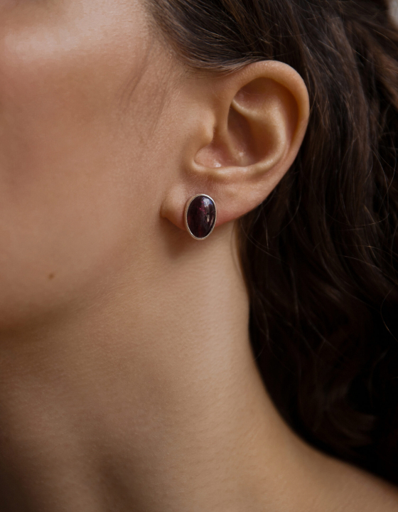 Пусеты с турмалином