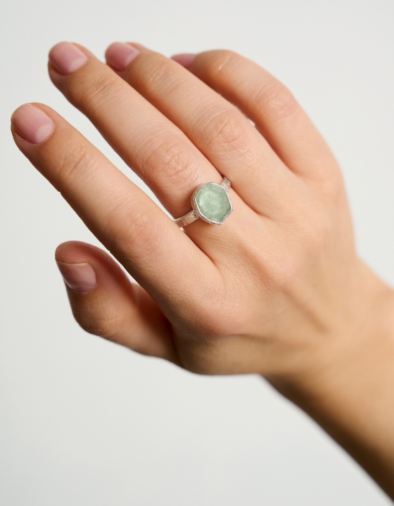 Кольцо с аквамарином