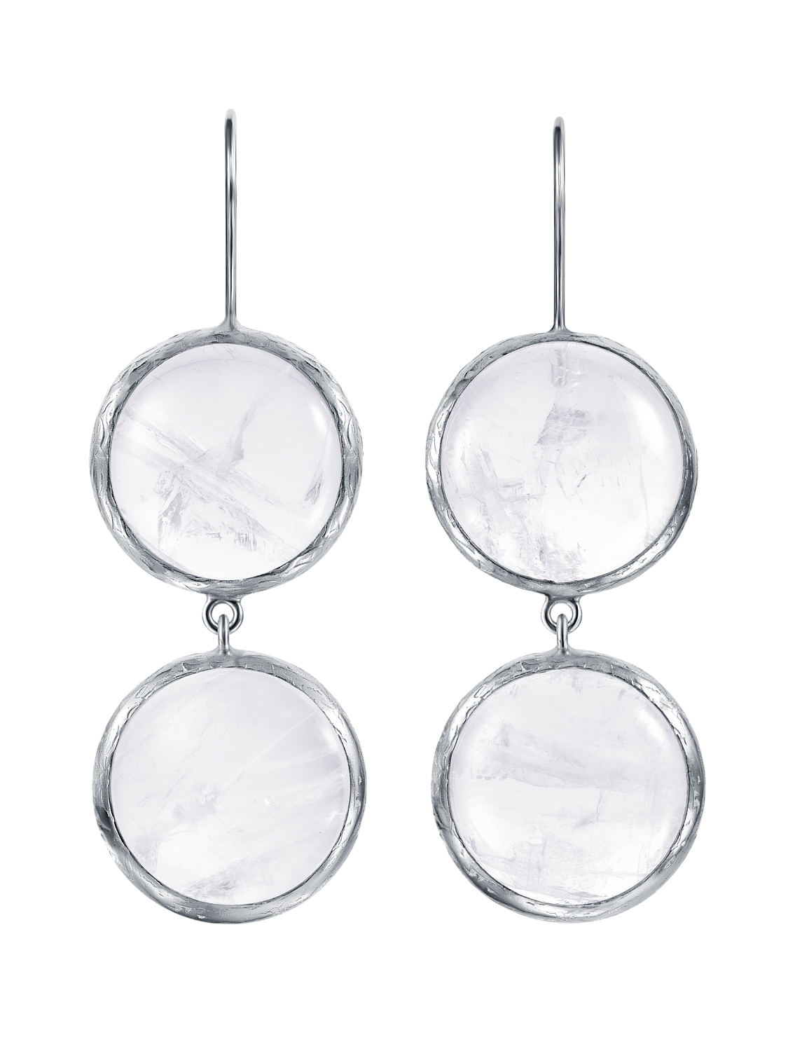 Серьги с двумя горными хрусталями