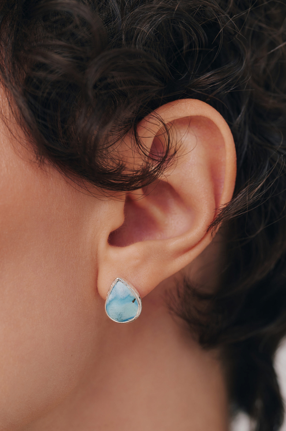 Серьги с каплей бирюзы