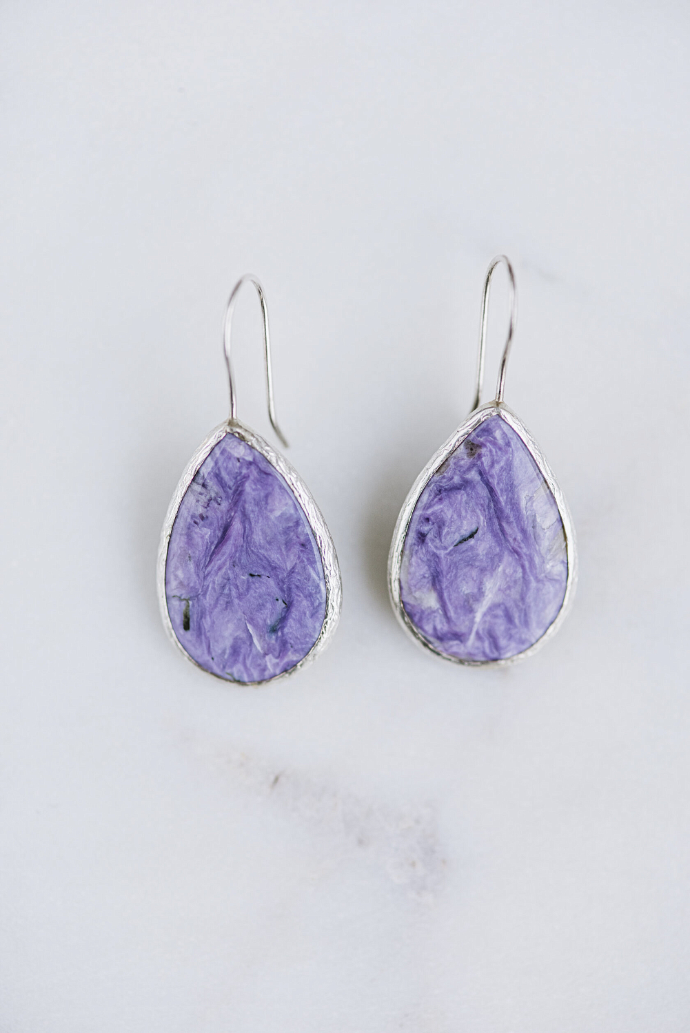 Серьги с чароитом