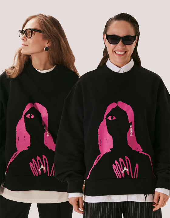 Свитшот EVE&ESTHER x LIBERMAN черный