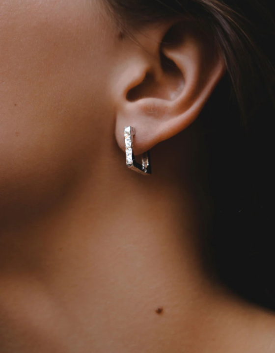 Квадратные серьги Дуо 15 мм