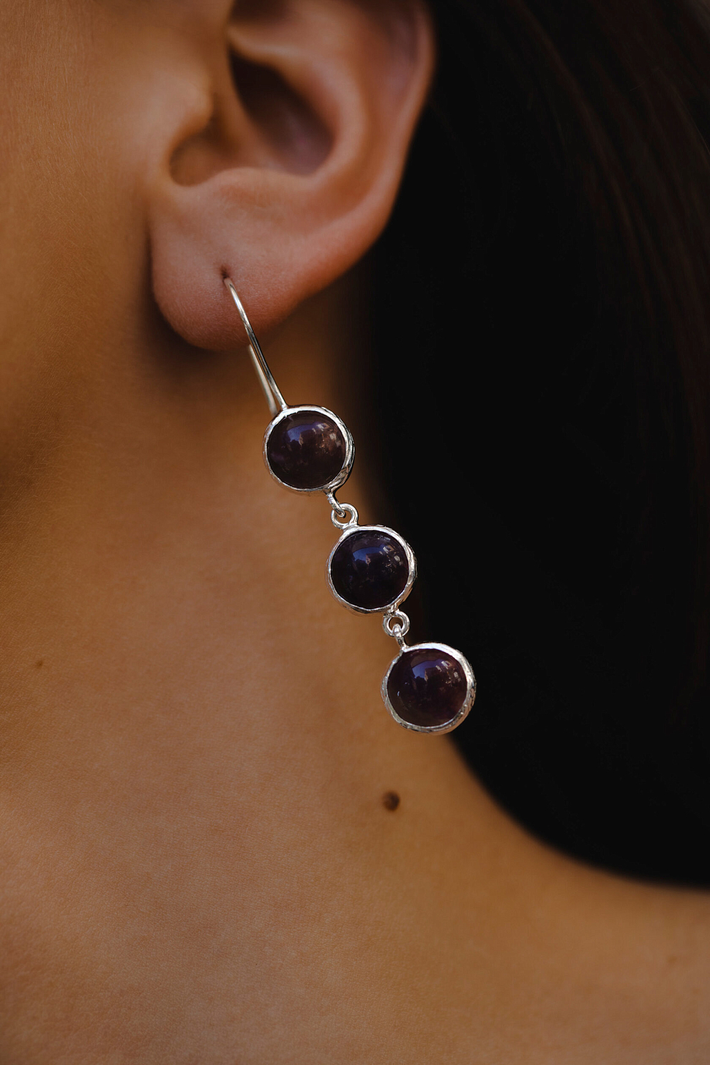 Серьги с аметистом